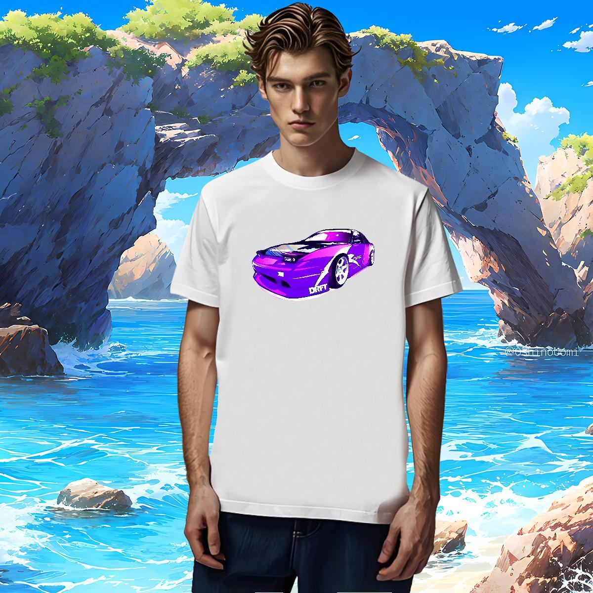 Loose car 100% Cotton 230g Mens Tshirts Hip Hop Short Sleeve Soft T Shirts Men Fashion Design Asian Size Tees