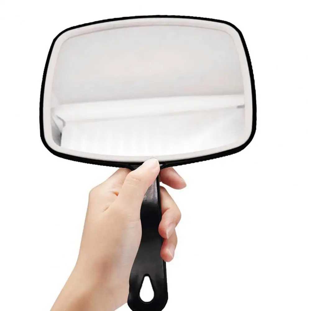 Portable Cosmetic Mirror Travel Hairdressing Mirror PVC Hand Mirror Clear Grisp Comfortable Large Square Makeup Mirror Y240819