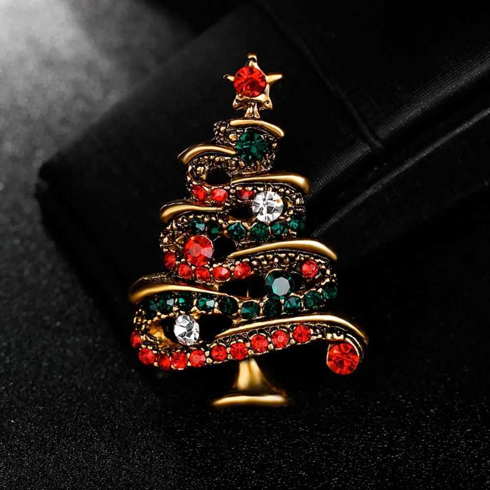 Jewelry gifts jewelry gifts rhinestone brooches womens brooches multi-color Christmas trees womens gifts W240815