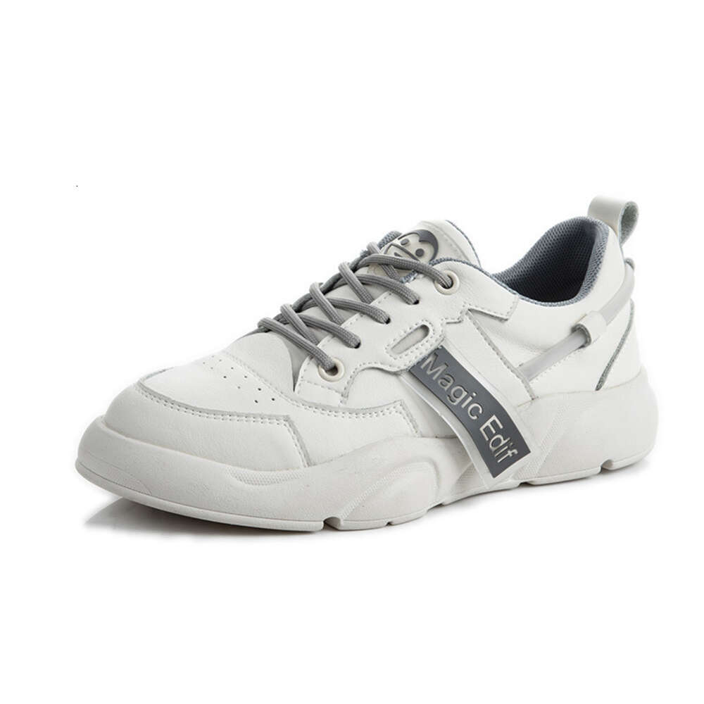 Ddmysports Genuine Leather Small White Shoes In Autumn New Korean Casual Versatile Flat Sole Single Shoe For Women With Shallow Lace Up Trend OUTDOOR