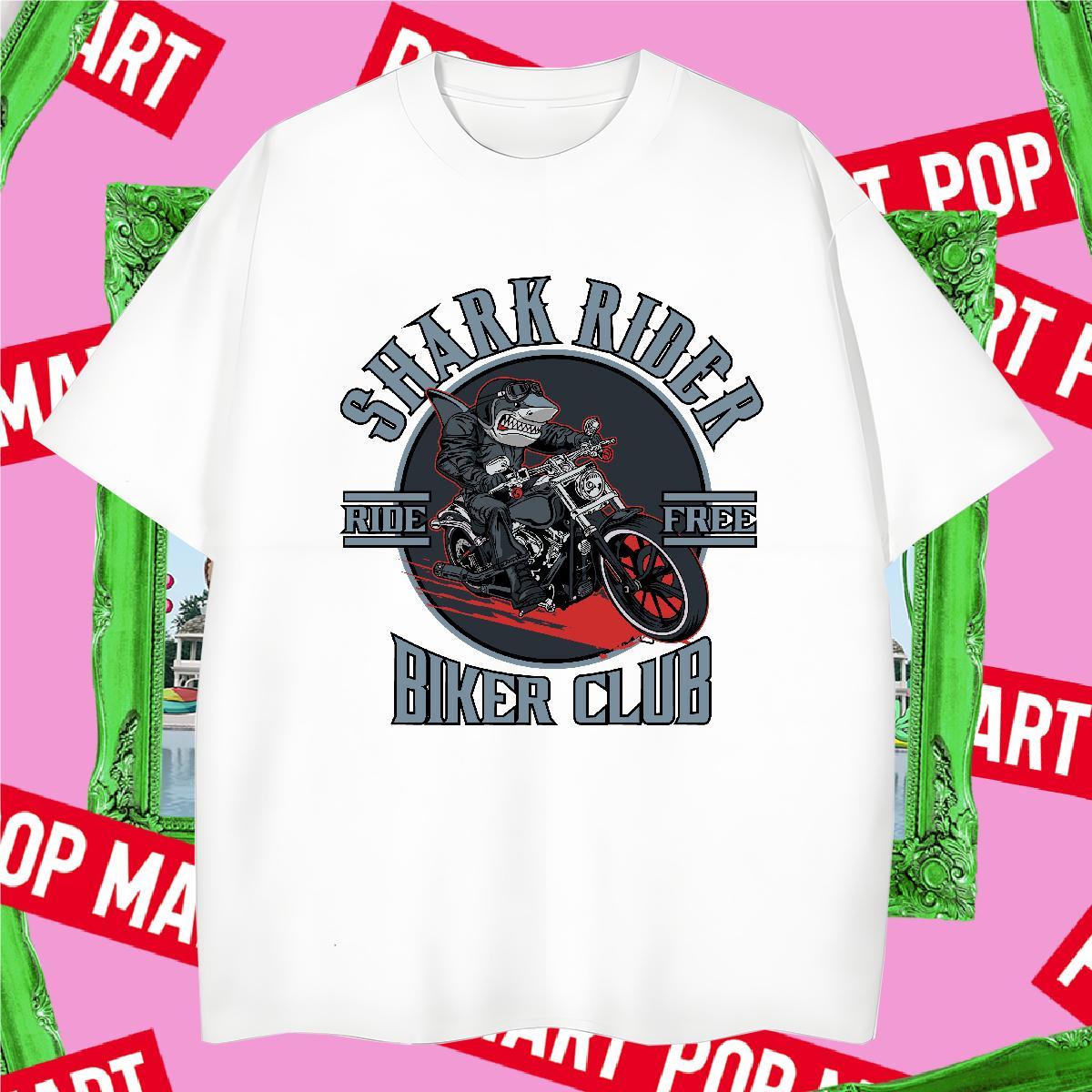 Loose motorbike 230g Cotton Men Tshirts High Street Hip Hop Round Neck Short Sleeve Man T Shirts Custom Asian Size Tops Shirt