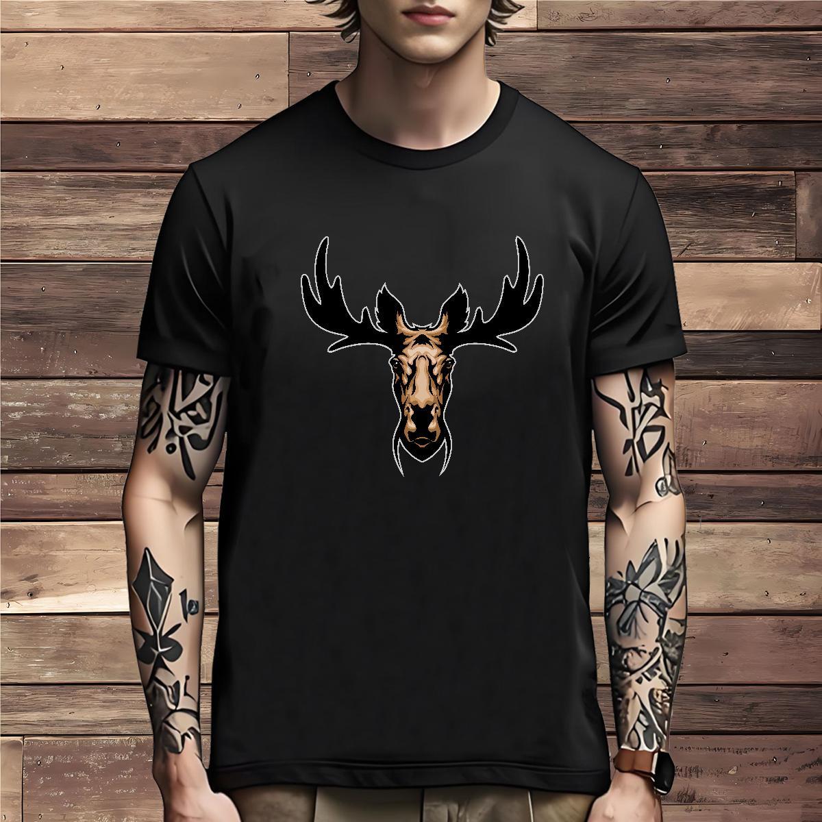 Classic T Shirts Men deer Short Sleeve Soft Spring Summer DIY Anime 230g 100% Cotton Couples T Shirts Factory Direct Tshirts