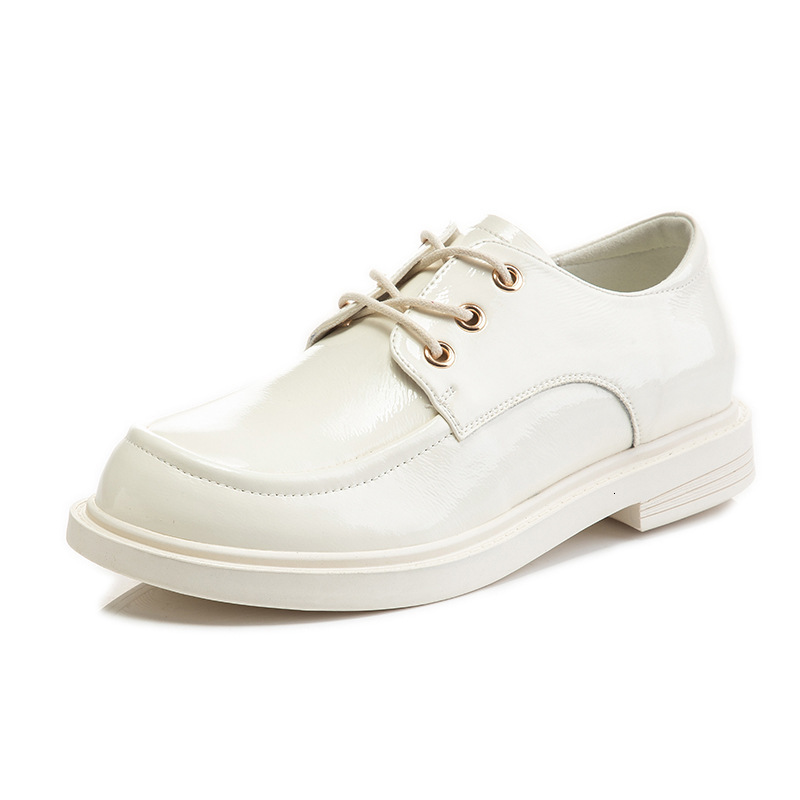 Ddmysports Spring New Fashion Single Thick Eels Casual Shallow Mouth Genuine Round Toe Versatile Small Leather Shoes Women S Trend OUTDOOR