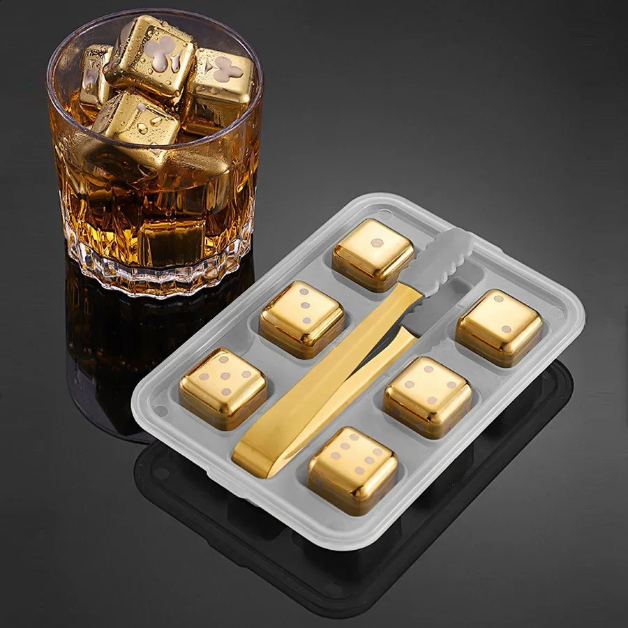 Reusable Whiskey Stone Stainless Steel Ice Block Rapid Freezing Wine Cooler Food Grade Metal Particle Beer Bar Accessories 240819