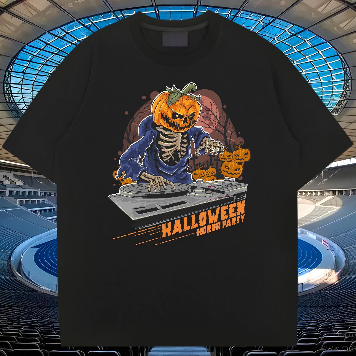 Unisex T-Shirts halloween Breathable Crew Neck High Street Hip Hop Custom Cartoon 230g Pure Cotton Mens Tshirts Designer Fashion Top Tees
