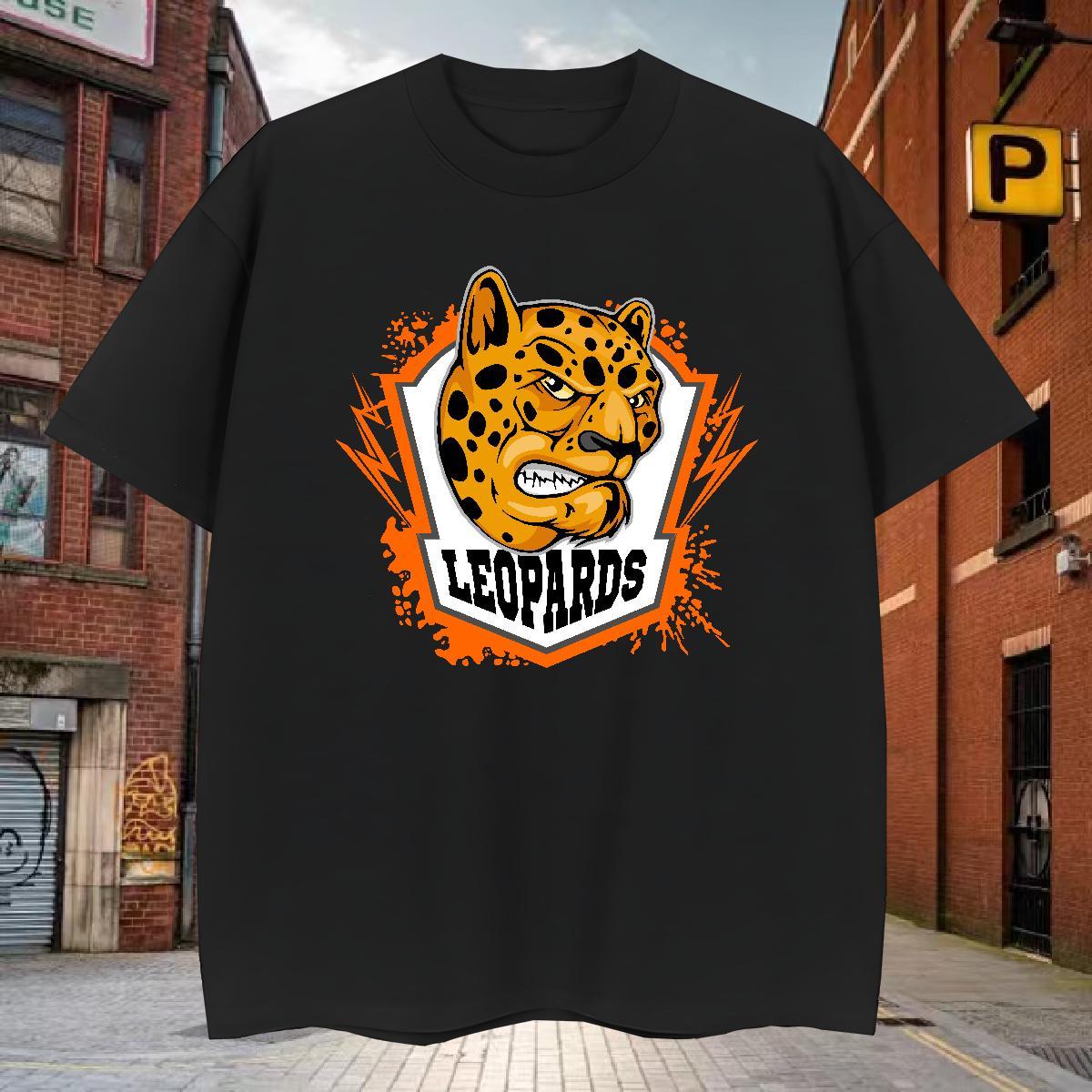 Loose Fit T-Shirts leopard Breathable Crew Neck Casual Beach Custom Print Plus Size 230g Pure Cotton Tshirt for Man Woman Fashion Casual Top Tees