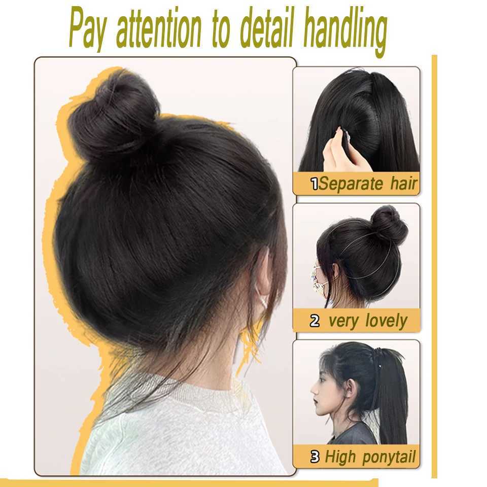 Synthetic fur wig for women ponytail hair extension curly elastic lazy hair board artwork head volume enhancer fluffy A W240817