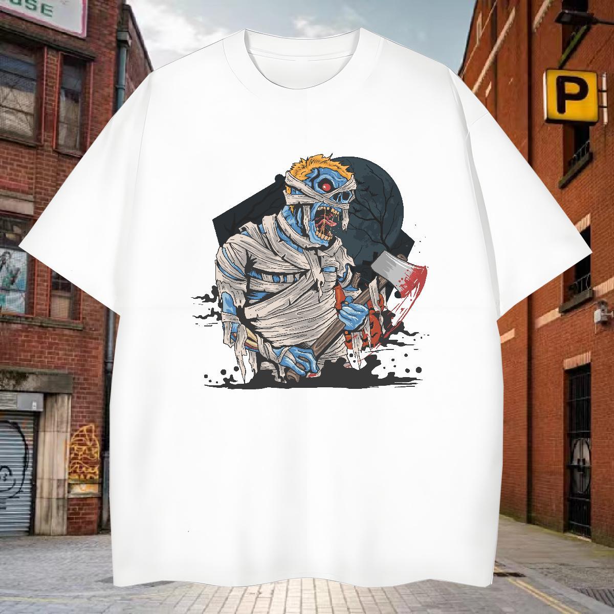 Designer T Shirt For Man zombie Round Neck Short Sleeve Street Casual Custom Printed 230g Pure Cotton Tshirts 2024 Summer Wear