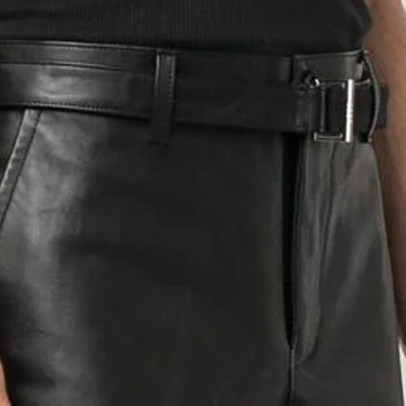 Mens Fashion Black Leather Pants SpringSummer Product UK Customized Sheepskin 240819