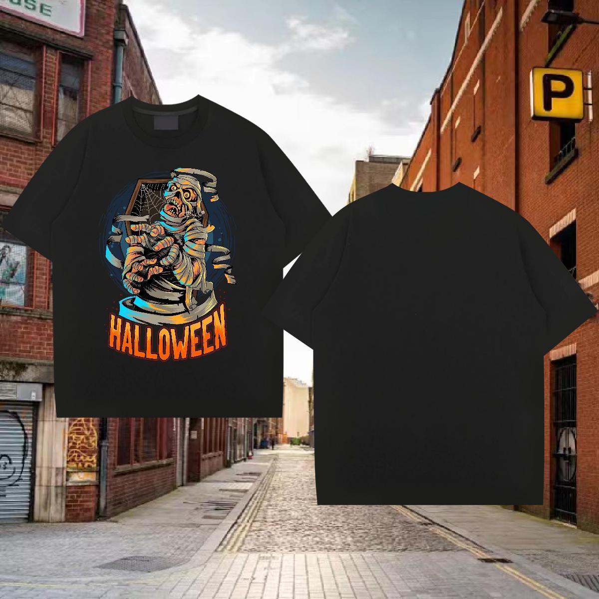 Popular Mens T Shirts halloween Crew Neck Hip Hop Anime Print 230g Pure Cotton Men Clothes T-Shirt Designer Fashion Wear