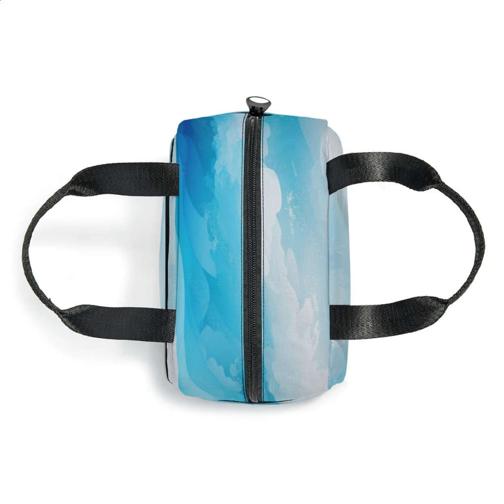 Cool Bule Printing Lunch Bag for School Waterproof Picnic Thermal Cooler Insulated Lunch Box Women Tote Bags 240819