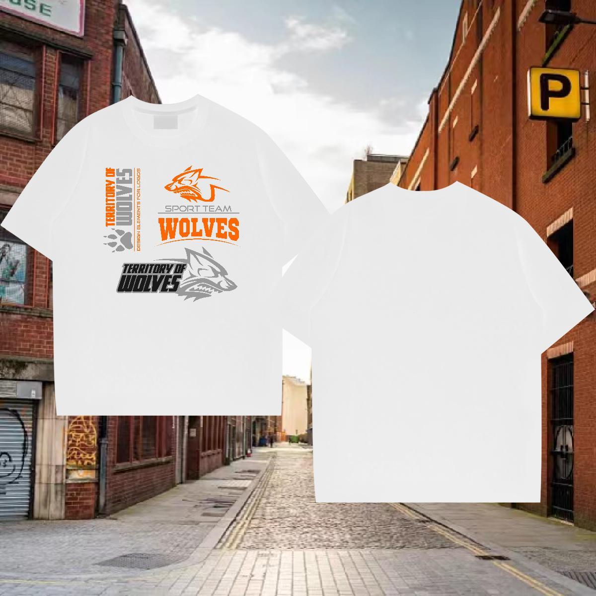 Soft Mens T Shirts wolf Crew Neck Breathable Street wear Hip Hop DIY 100% Cotton 230g Couples T Shirts Fashion Wear