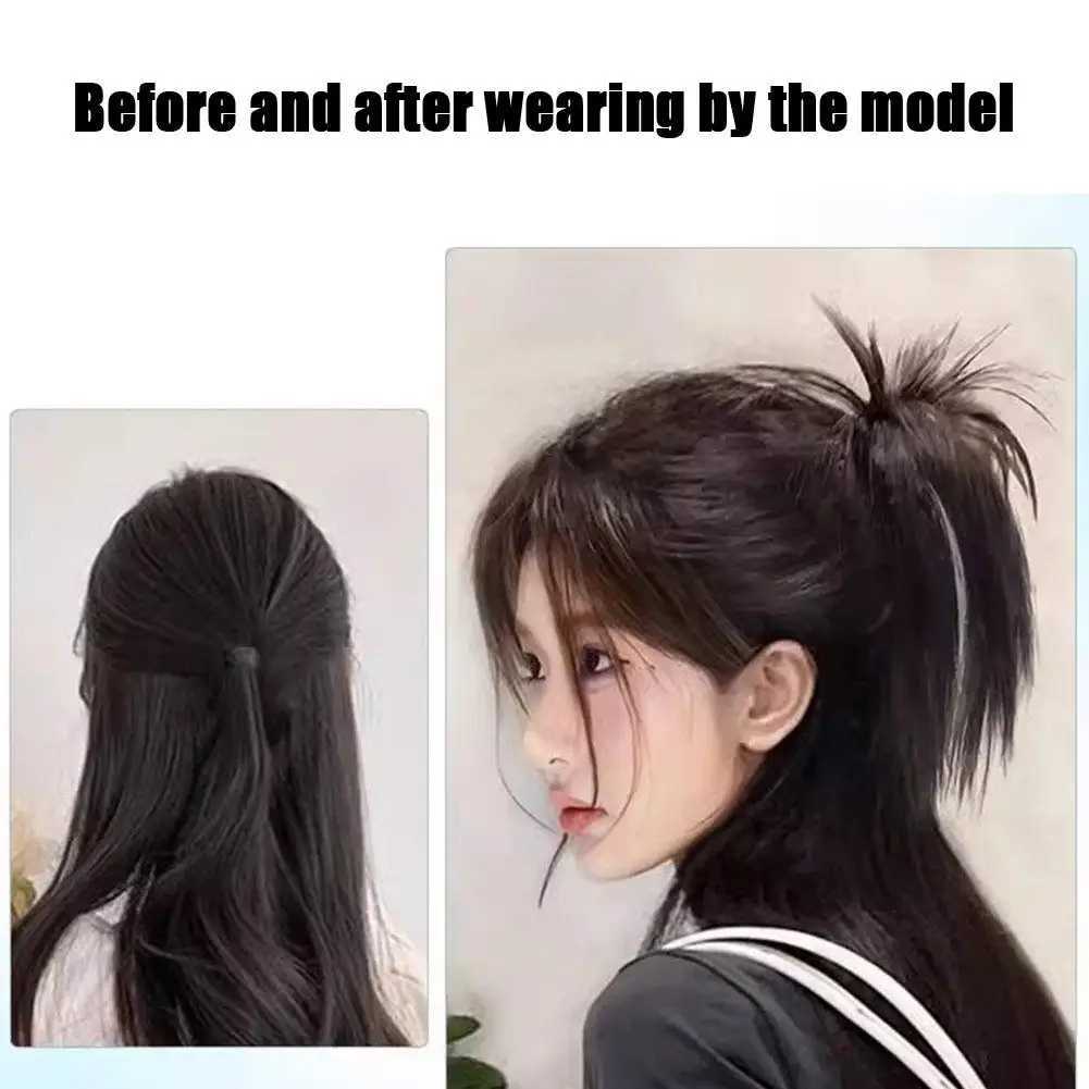 Wig clip synthetic claw ponytail wig natural black brown curly fluffy natural braided ponytail wig extension design W240817
