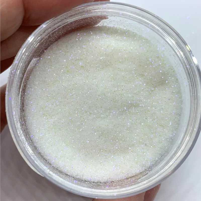 50g/Bag Ultra Fine White Glitter With Purple Color Shifting Shiny Iridescent Glitter Sugar Sand Powder For Nails Chrome PigmentsXJ240815