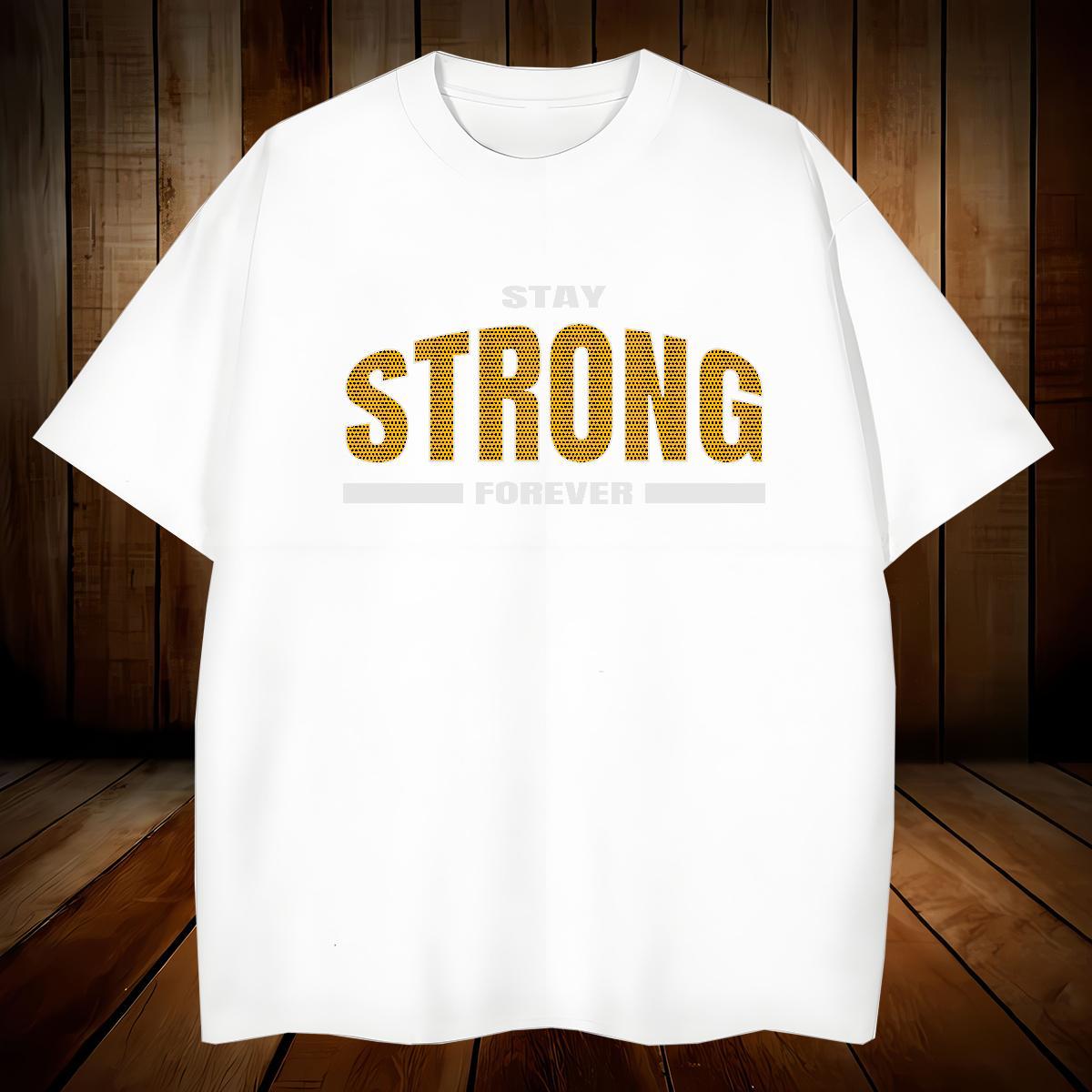 Unisex strong T-Shirts Hip Hop Street Men Clothes T-Shirt 230g 100% Cotton 2024 New Breathable Crew Neck Custom Big Size Tshirts