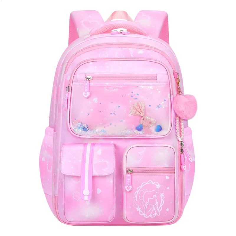Primary School Cute Waterproof Gradient Color Children Backpack Bow knot School Bags Back Pack For Kid Teenage Beading Schoolbag 240819