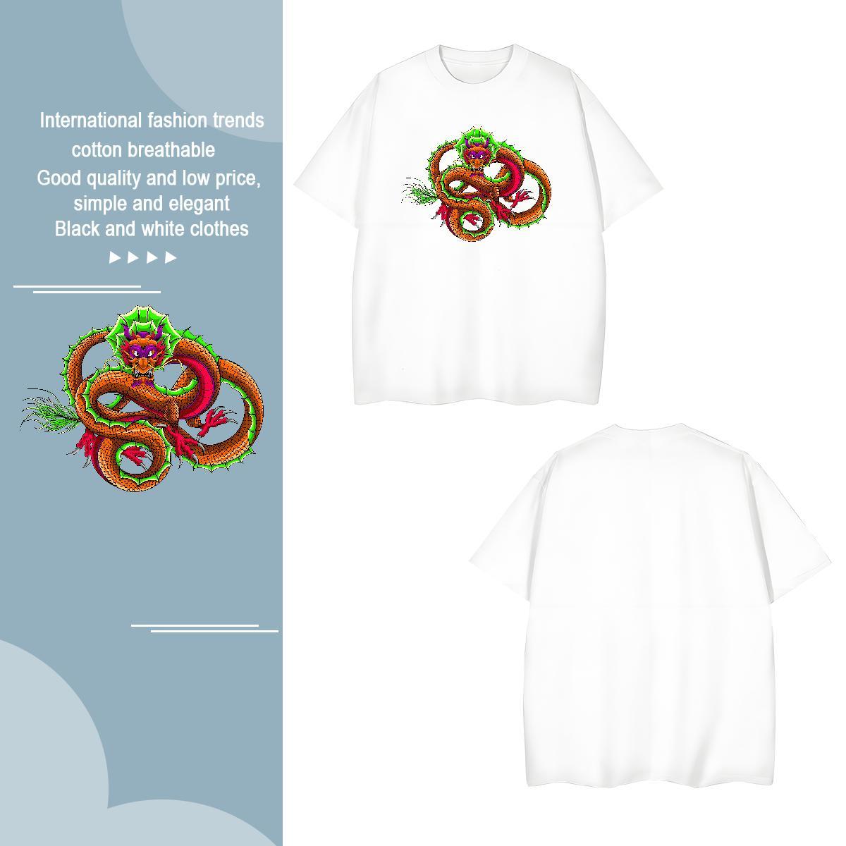 T Shirt For Man 230g Pure Cotton ferocity Daily Wear Short Sleeve O-Neck Custom Print Plus Size Tshirts New High Quality Tops