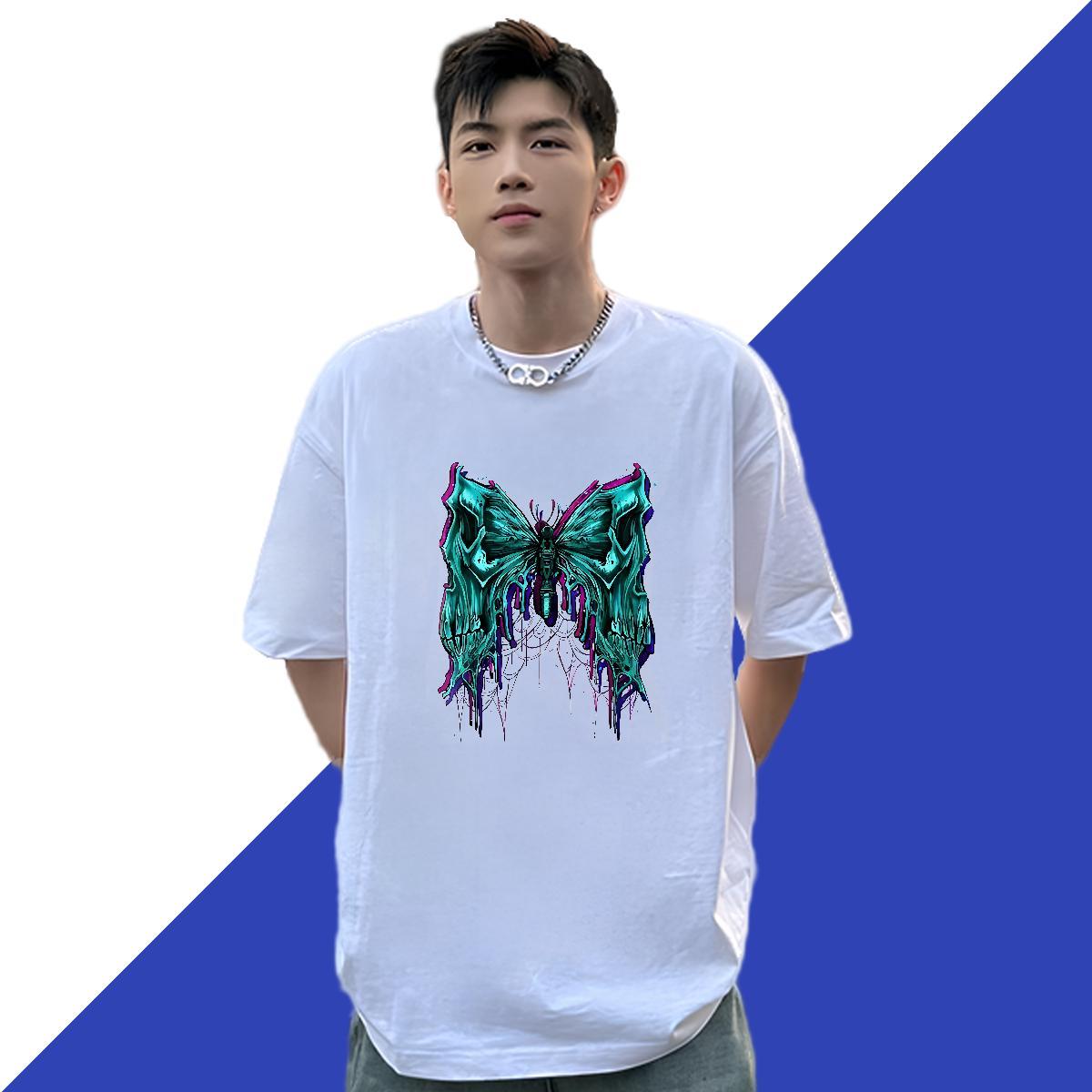 Factory Direct Couples T Shirts halloween Anime Printing Street 230g Pure Cotton Clothes Breathable Short Sleeve Classic Man T Shirts DIY Anime