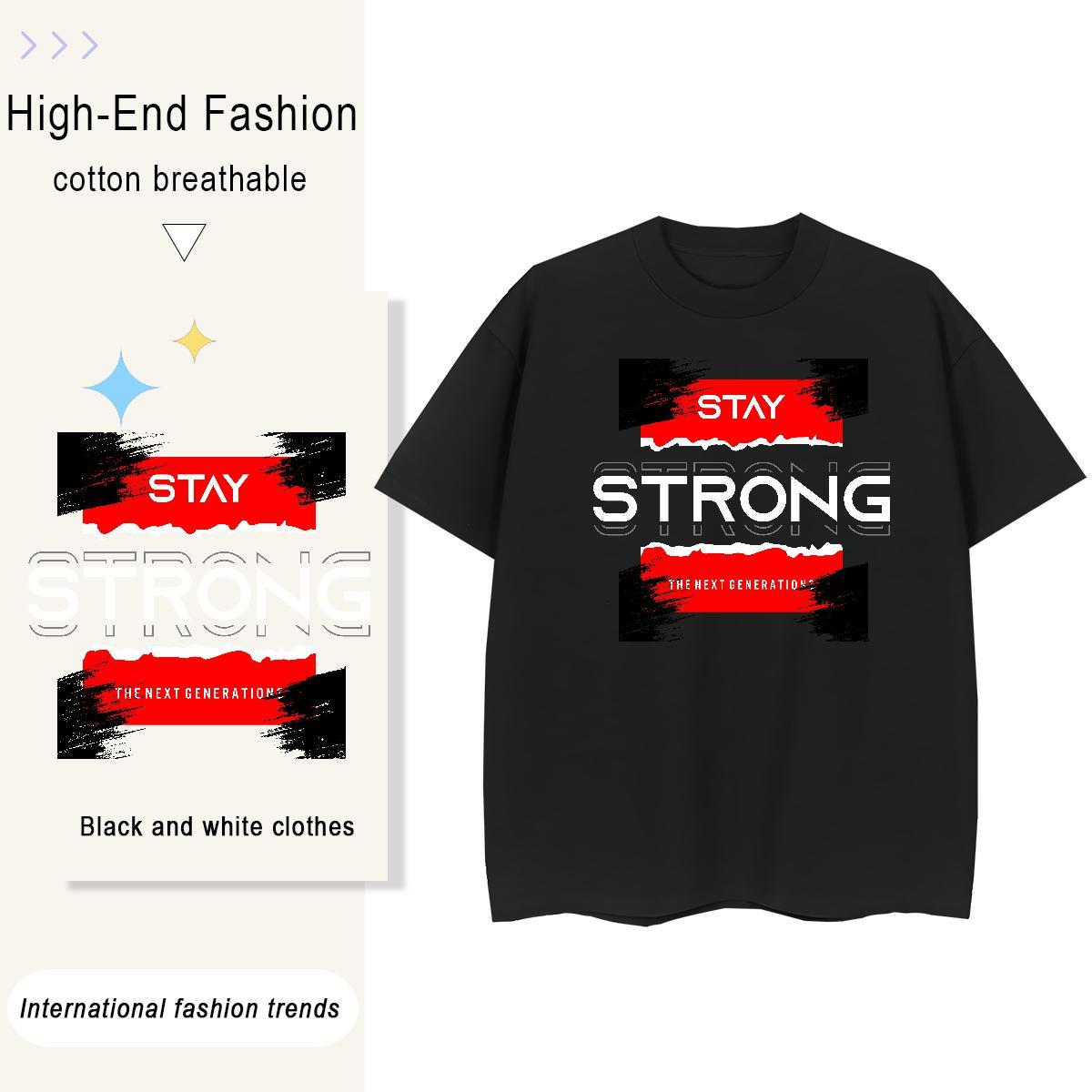 Brand letter 230g Pure Cotton Men Tees Street Wear Crew Neck T-Shirts Fashion New Customized Tops