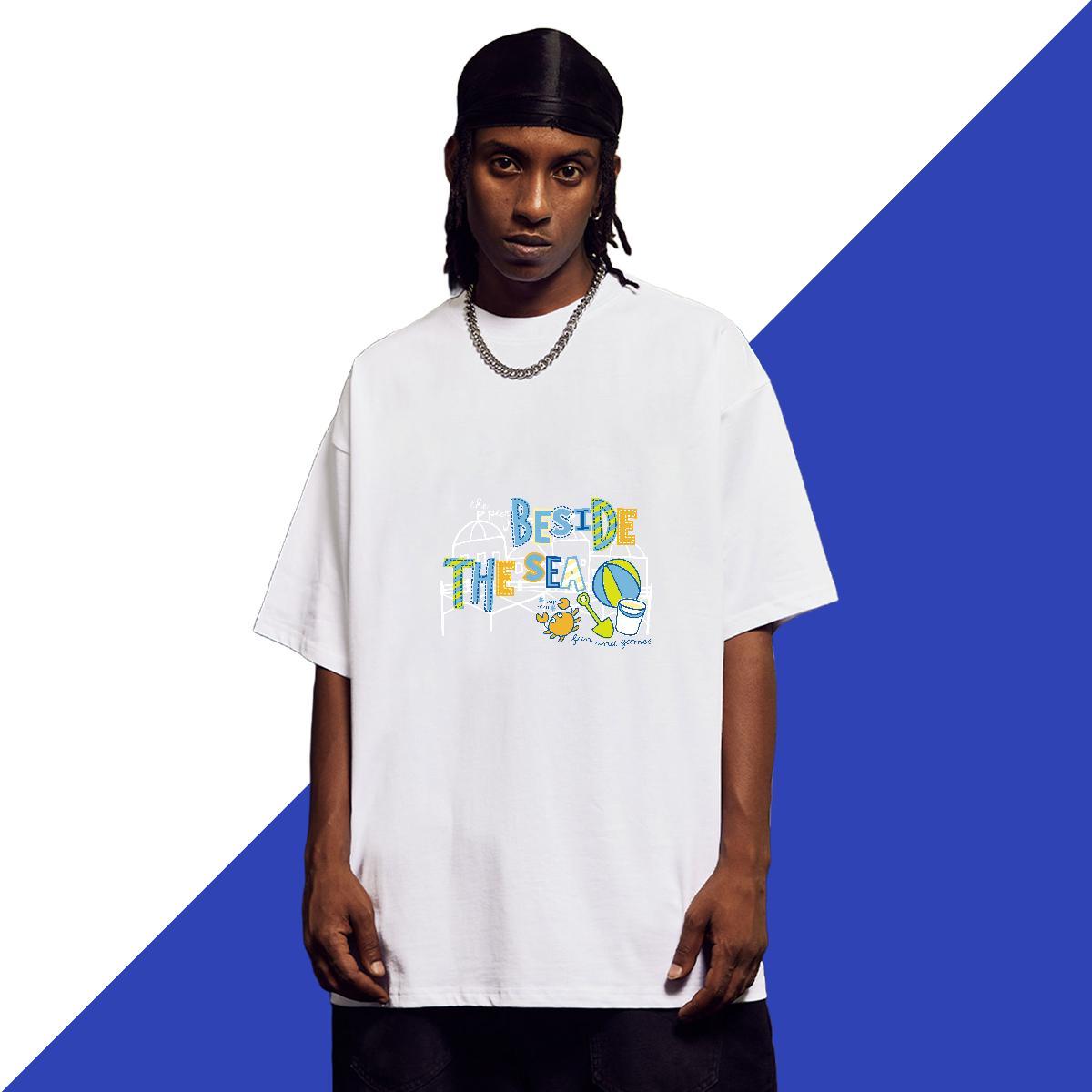 High Quality Couples T Shirts Anime Printing Street 230g Pure Cotton Custom Printing Breathable Short Sleeve letter Men T Shirts Factory Direct Tshirt