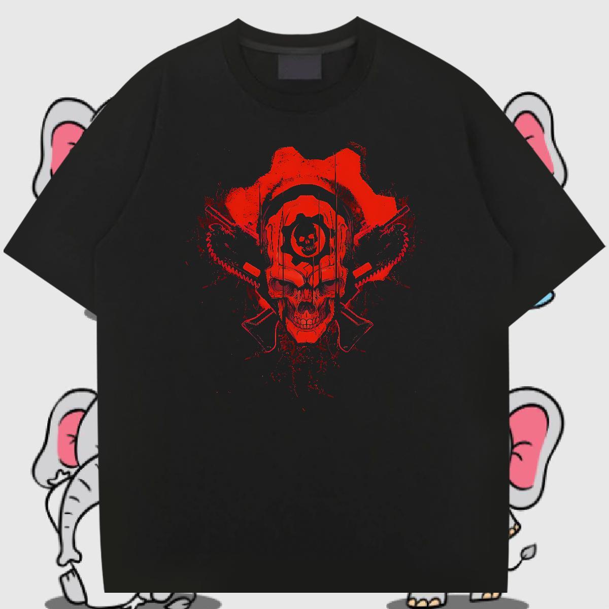 Custom skull Men Tees 100% Cotton 230g T-Shirts for Men Oversized 3XL 4XL Casual Beach Breathable Short Sleeve Comfortable Top Tees