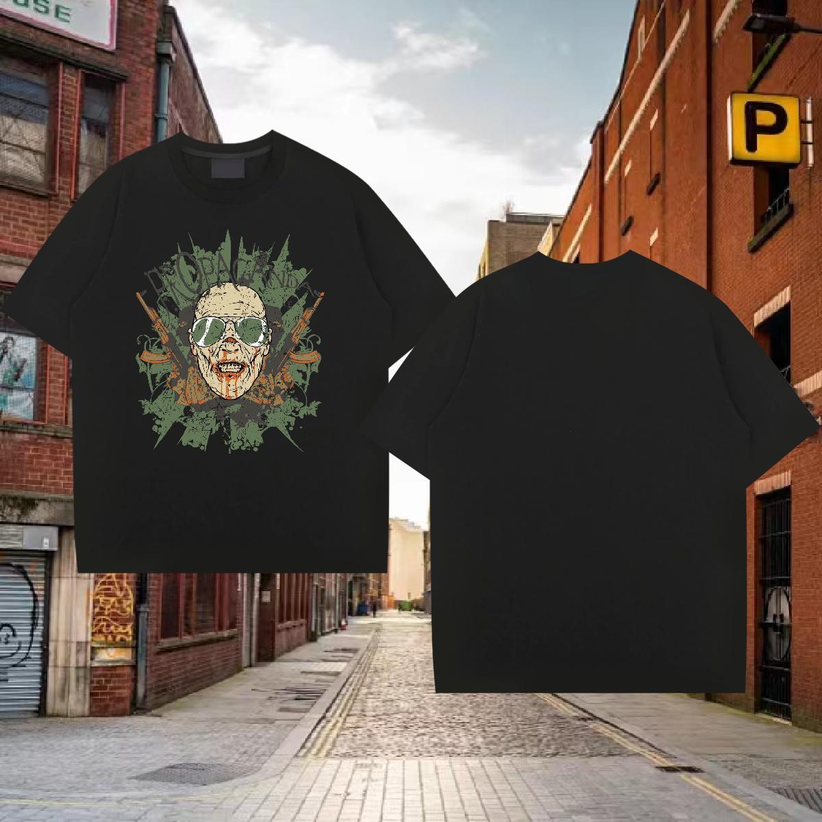 TOP Quality T-Shirts for Men long-barrelled gun Breathable Short Sleeve Street wear Hip Hop Customized Print 100% Cotton 230g Mens Tshirts Fashion Cas
