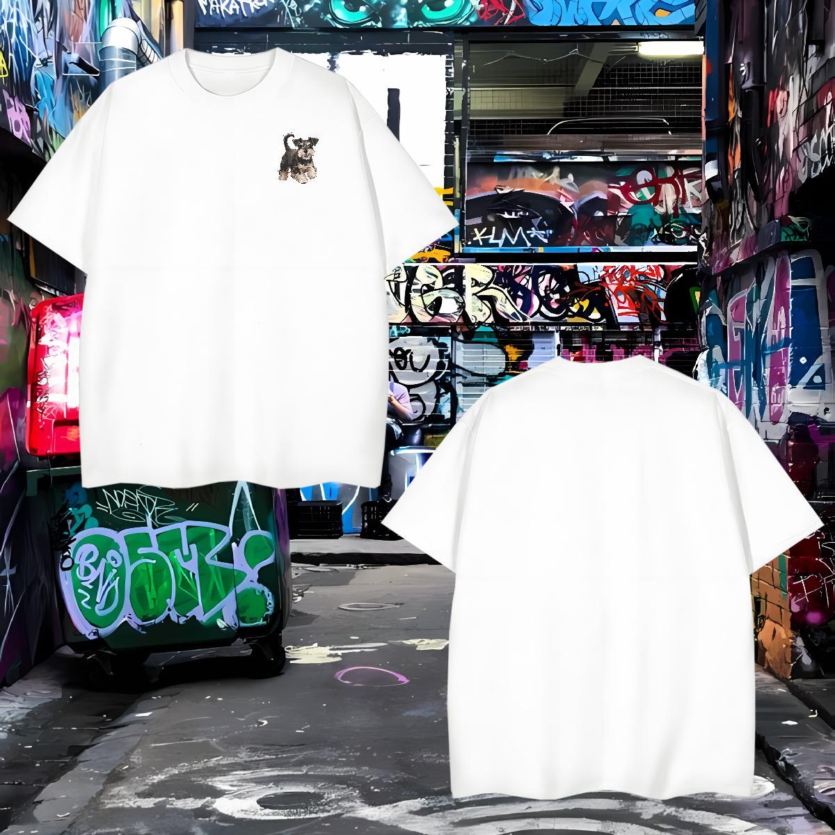 2024 Men Tees dog Sport 230g 100% Cotton Tees Shirts Breathable Crew Neck TOP Quality T-Shirts for Men Black White