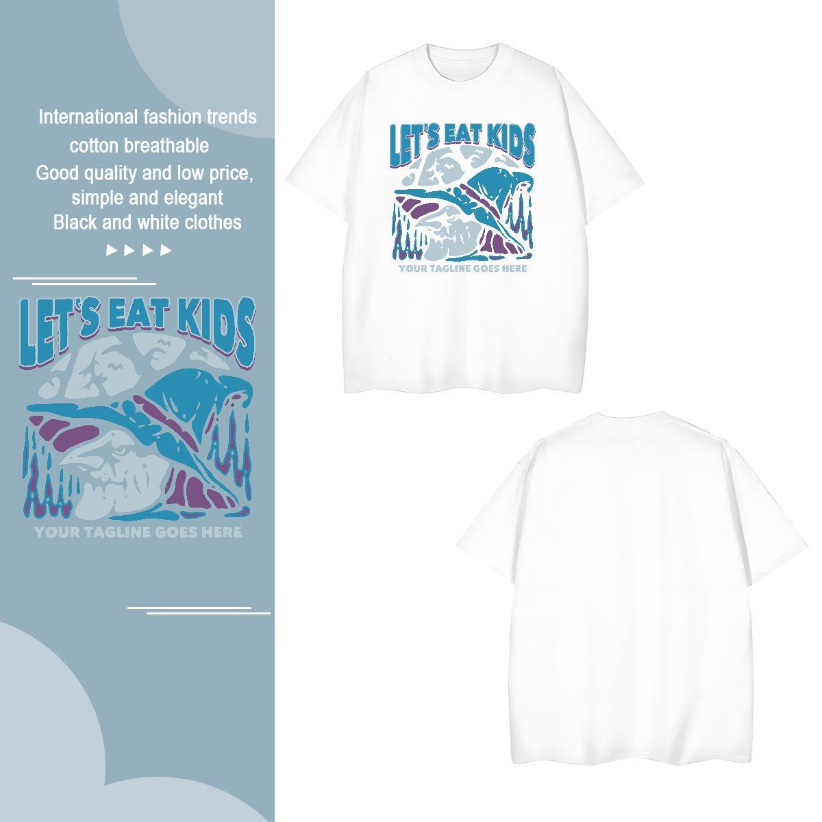 Loose dolphin 230g Cotton Men Tshirts Hip Hop Short Sleeve Soft T Shirts Men Classic DIY Tees