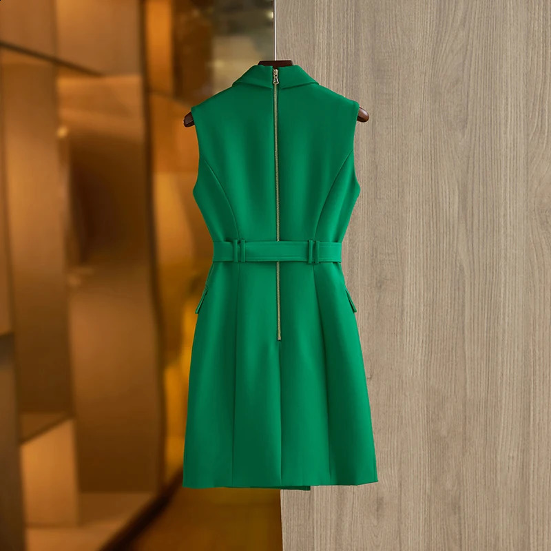 Wholesale 7-color optional sleeveless straight mini latest office womens summer vest dress 240819