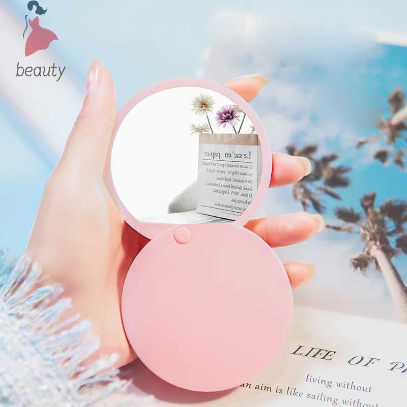 1Pcs Small Mirror Portable Folding Make-Up Mirror Creative Mini Mirror Sliding Cover Handheld Mini Pocket Mirror Makeup Mirror Y240819