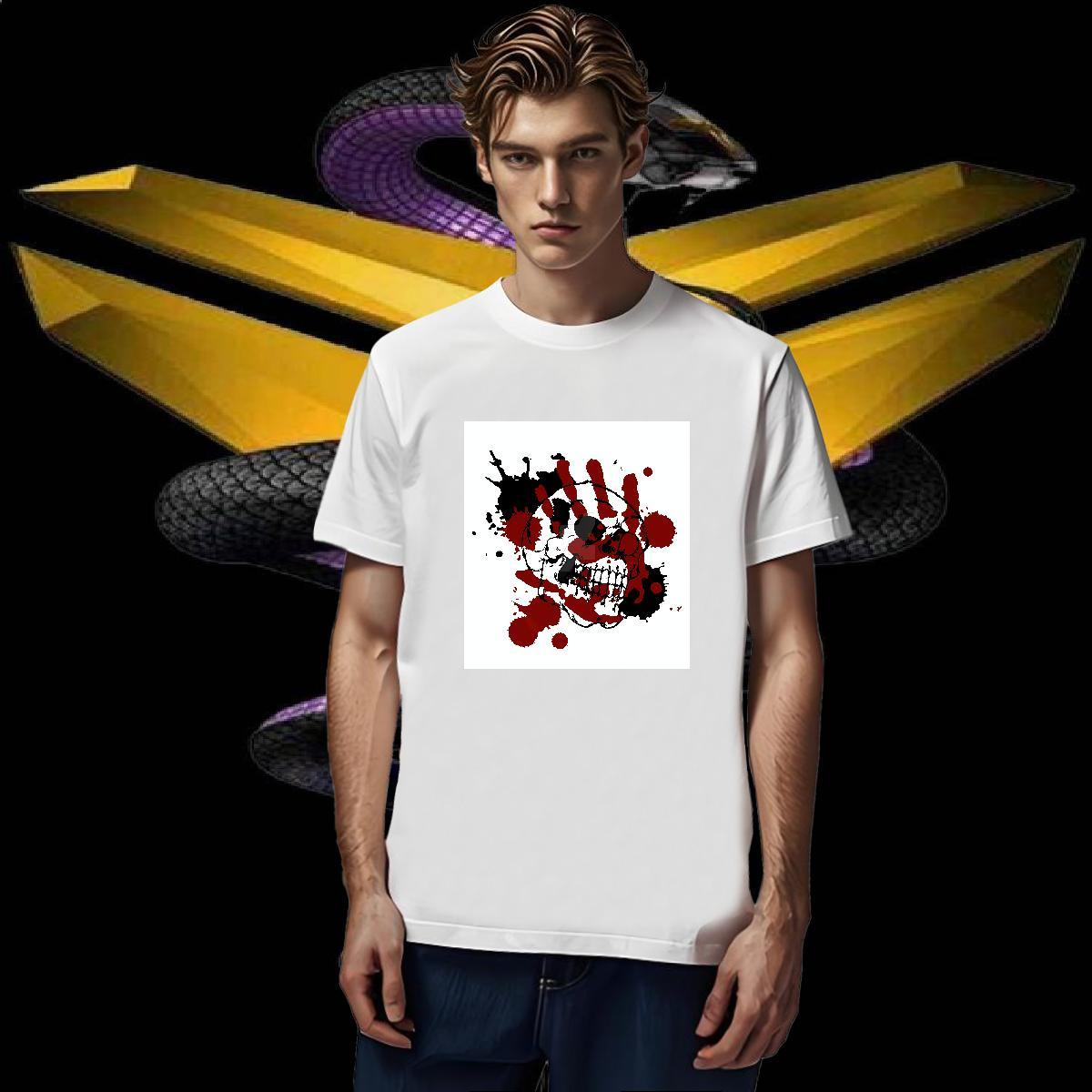 Man T Shirts 230g Pure Cotton skull Casual Short Sleeve Soft Cartoon Printing L-4XL Men Tshirts Casual New Free Shipping Wear