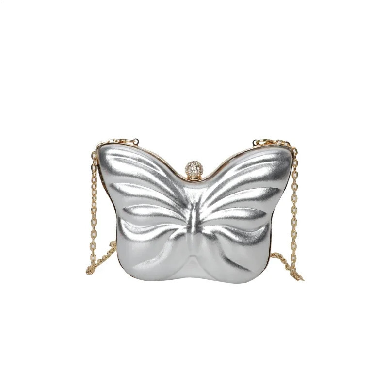 Ladies Bags on Sale 2023 Fashion n Butterfly Solid PU Leather Chains Summer Mini Decoration Versatile Shoulder Bag 240819