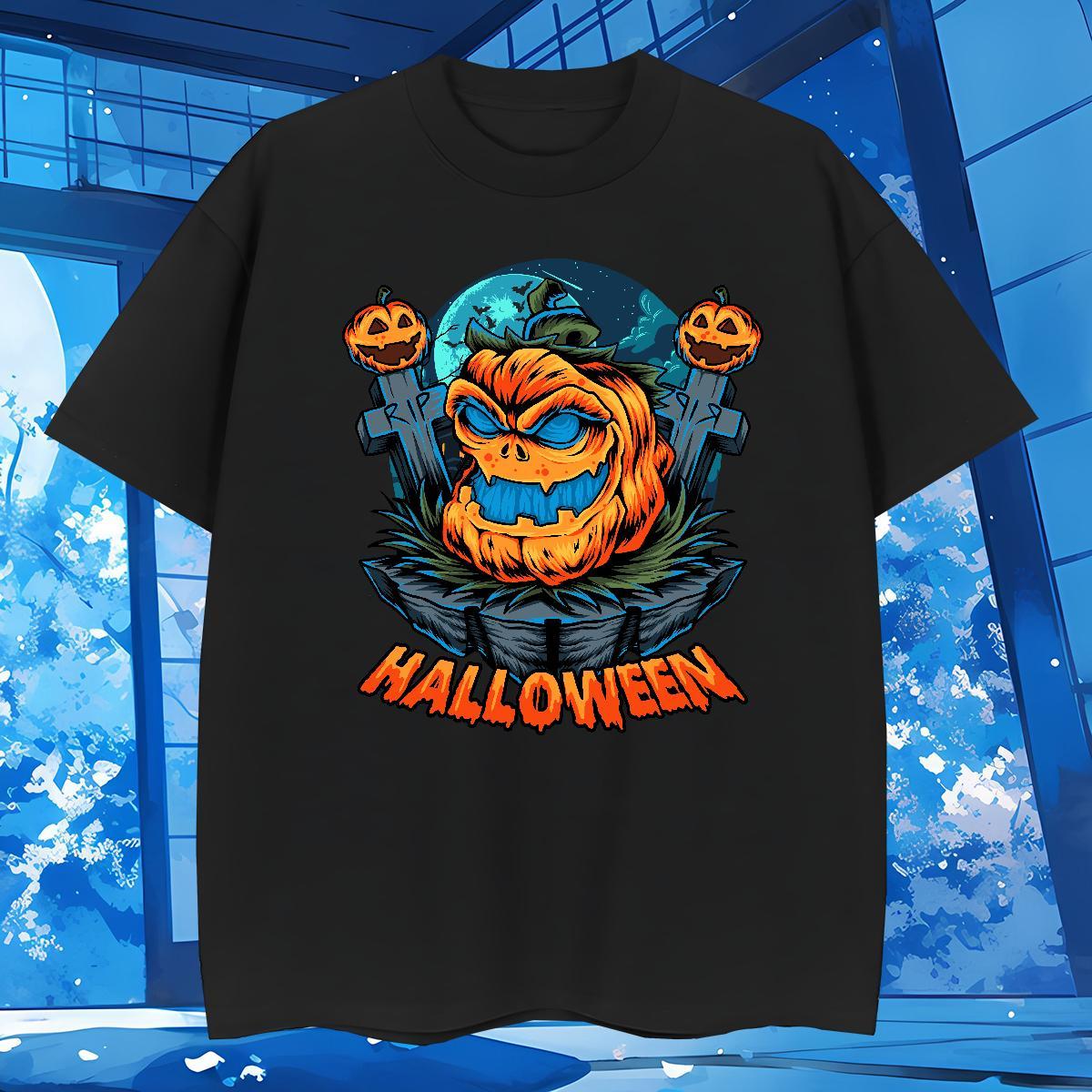 DIY Couples T Shirts halloween Hip Hop 230g Pure Cotton Clothings Short Sleeve Soft Classic T-Shirts Anime