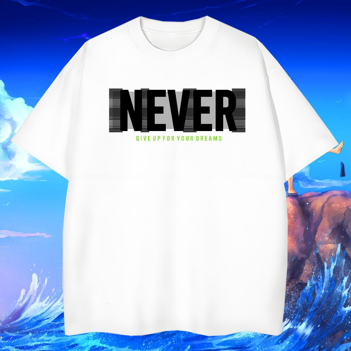 Loose Fit Couples T Shirts Daily Wear 230g 100% Cotton Custom Anime Breathable Short Sleeve never T Shirts Men 2024 Clothes