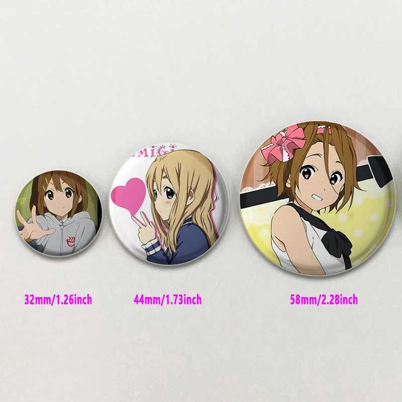 Anime K-ON cosplay badge Yui Akiyama Mio Brooches bag brooch for backpack clothing jewelry HD printing handmade pin W240815