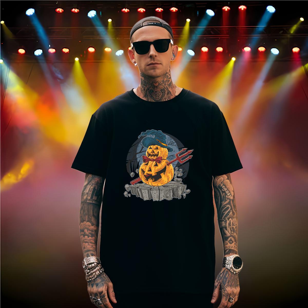 High Quality T Shirt For Man halloween Breathable Short Sleeve Street Wear Anime Print 100% Cotton 230g Men Tops Tees New Arrival Clothings