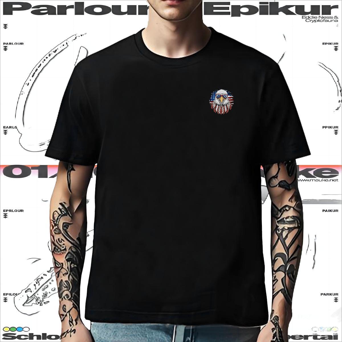 Fashion Men Tees eagle Hip Hop Street 230g Cotton Tops Shirt Breathable Short Sleeve Loose Mens T Shirts DIY