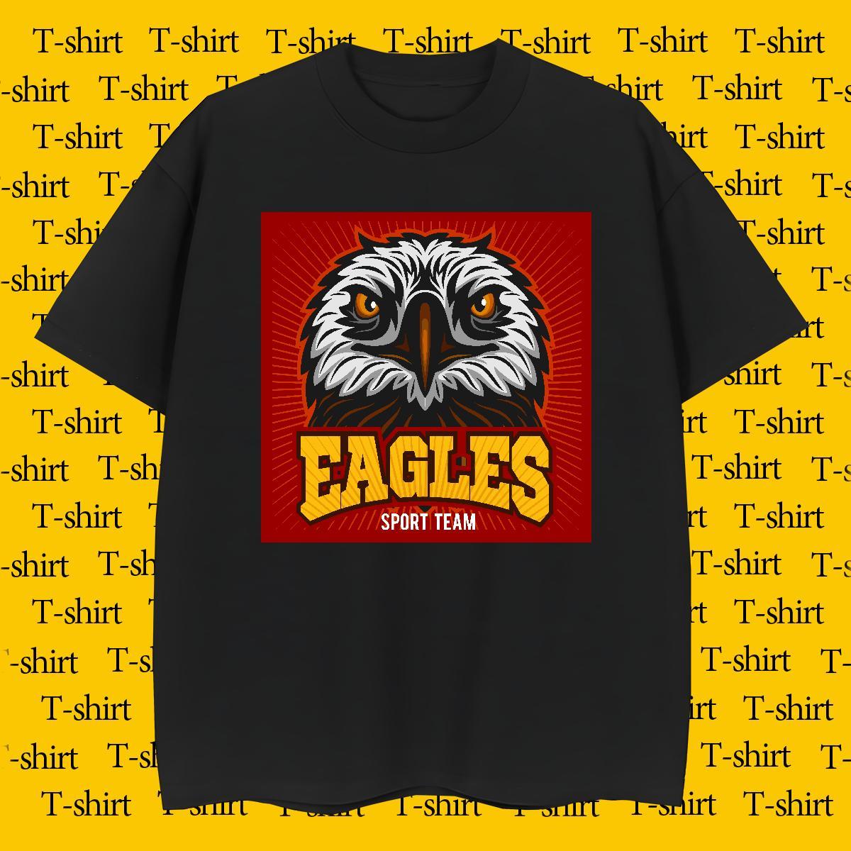 Popular T shirt eagle Breathable Short Sleeve Spring Summer White Plus Size 100% Cotton 230g Tshirt for Man Woman 2024 DIY Wear