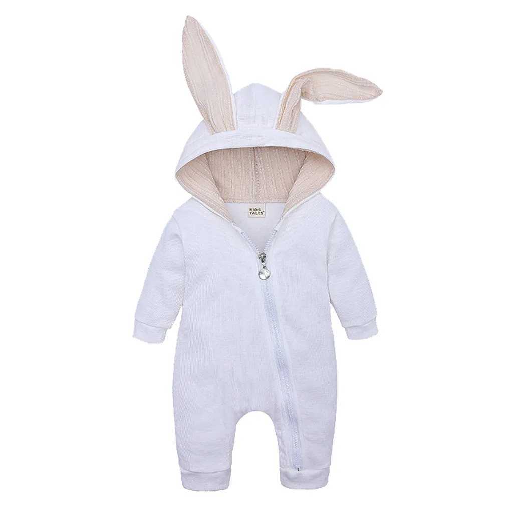 Baby boy girl cartoon rabbit ear hoodie jumpsuit little girl costume W240806