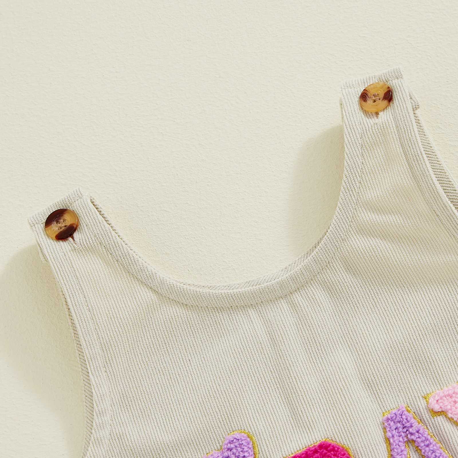 Girl boy birthday jumpsuit sleeveless strapless letter embroidered casual sportswear W240806