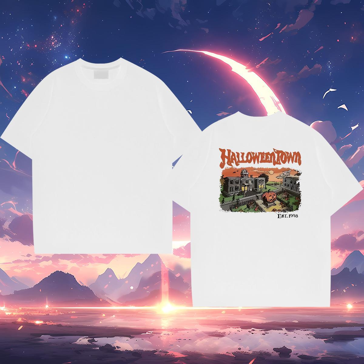Customized Men Tops Tees pumpkin Street Wear 230g 100% Cotton Tshirts Short Sleeve O-Neck High Quality T Shirt For Man DIY Anime