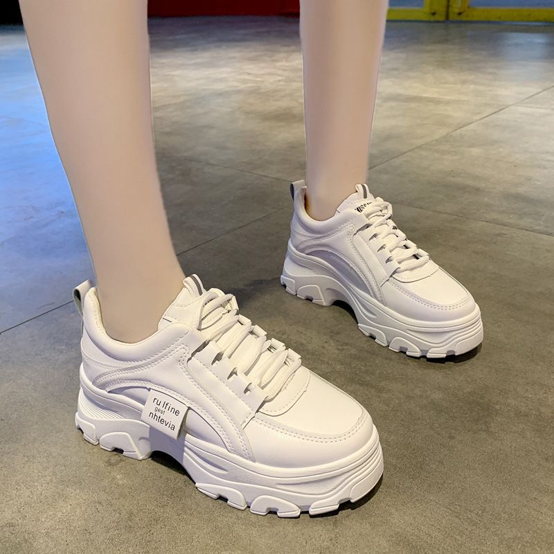 Ddmysports Spring New Korean Edition Dad Student Internet Popular Sports Female Leisure Thick Sole Elevated Shoes A OUTDOOR