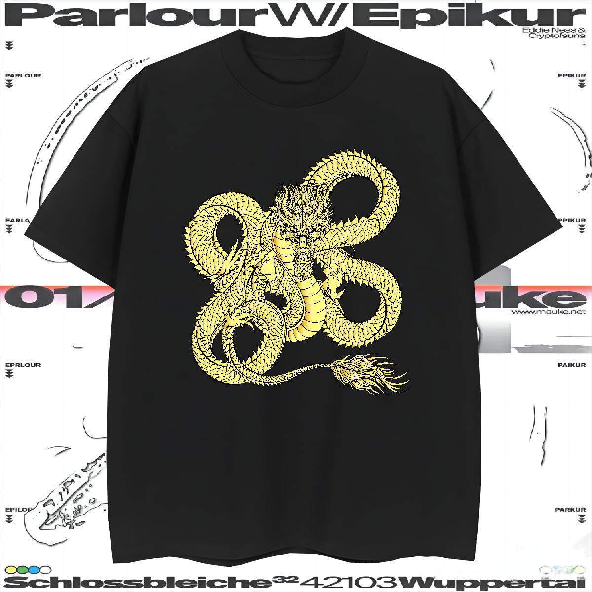 Comfortable dragon Men T Shirts Street Casual Mens Tshirts 100% Cotton 230g Casual New Crew Neck Custom Cartoon Polos