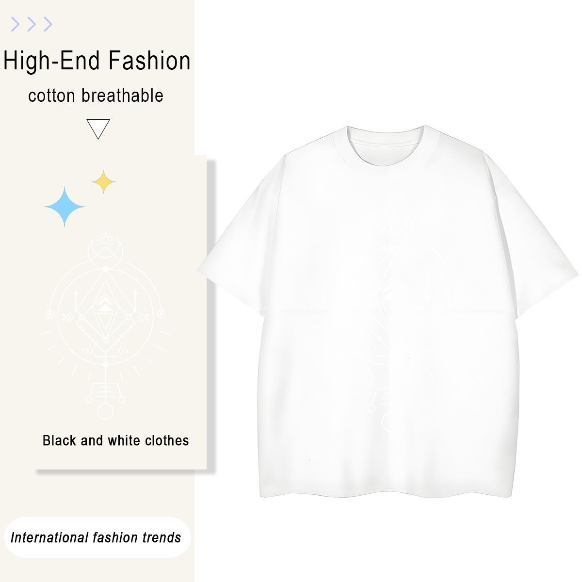 Fashion Womens Tshirts Sports Street Wear Breathable Soft Tees 5A 230g Cotton Lines White Plus Size T shirt