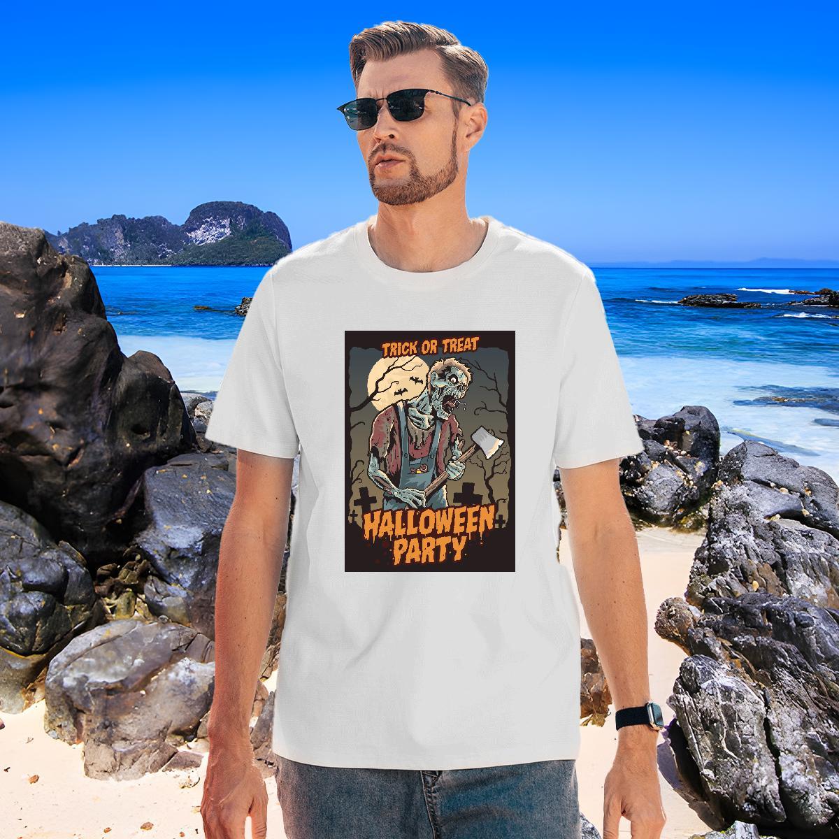 High Quality T-Shirts for Men halloween Round Neck Short Sleeve Casual Graphic 100% Cotton 230g Men Clothes T-Shirt Free Shipping Top Tees