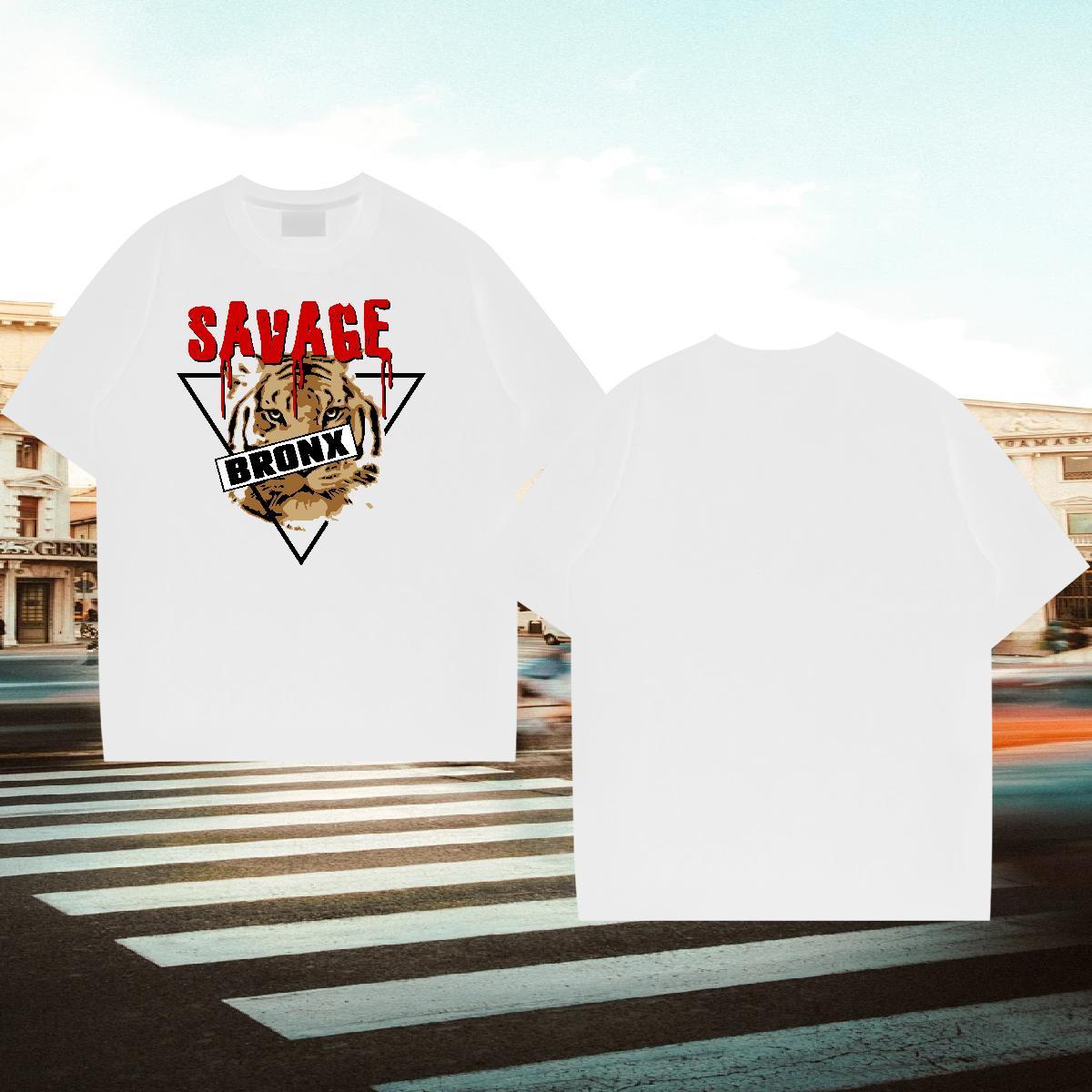 Fashion Casual Men Tees tiger Home Outdoor 100% Cotton 230g Tshirts Short Sleeve O-Neck Designer T Shirt For Man Custom Print Plus Size