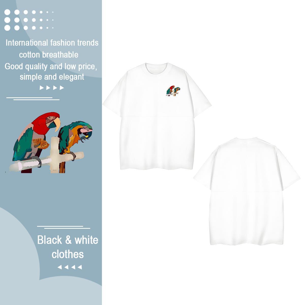 Free Shipping Men Tees bird Hip Hop Street 230g Pure Cotton Clothes Breathable Crew Neck Classic T Shirts Men Oversized