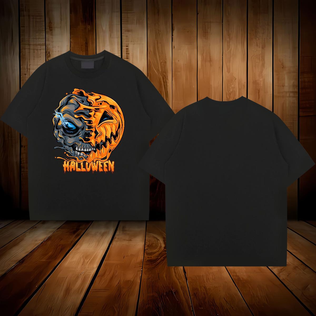 DIY Customized Mens Tshirts pumpkin Casual 230g Pure Cotton Polos Breathable Crew Neck Classic T-Shirts Custom Printing