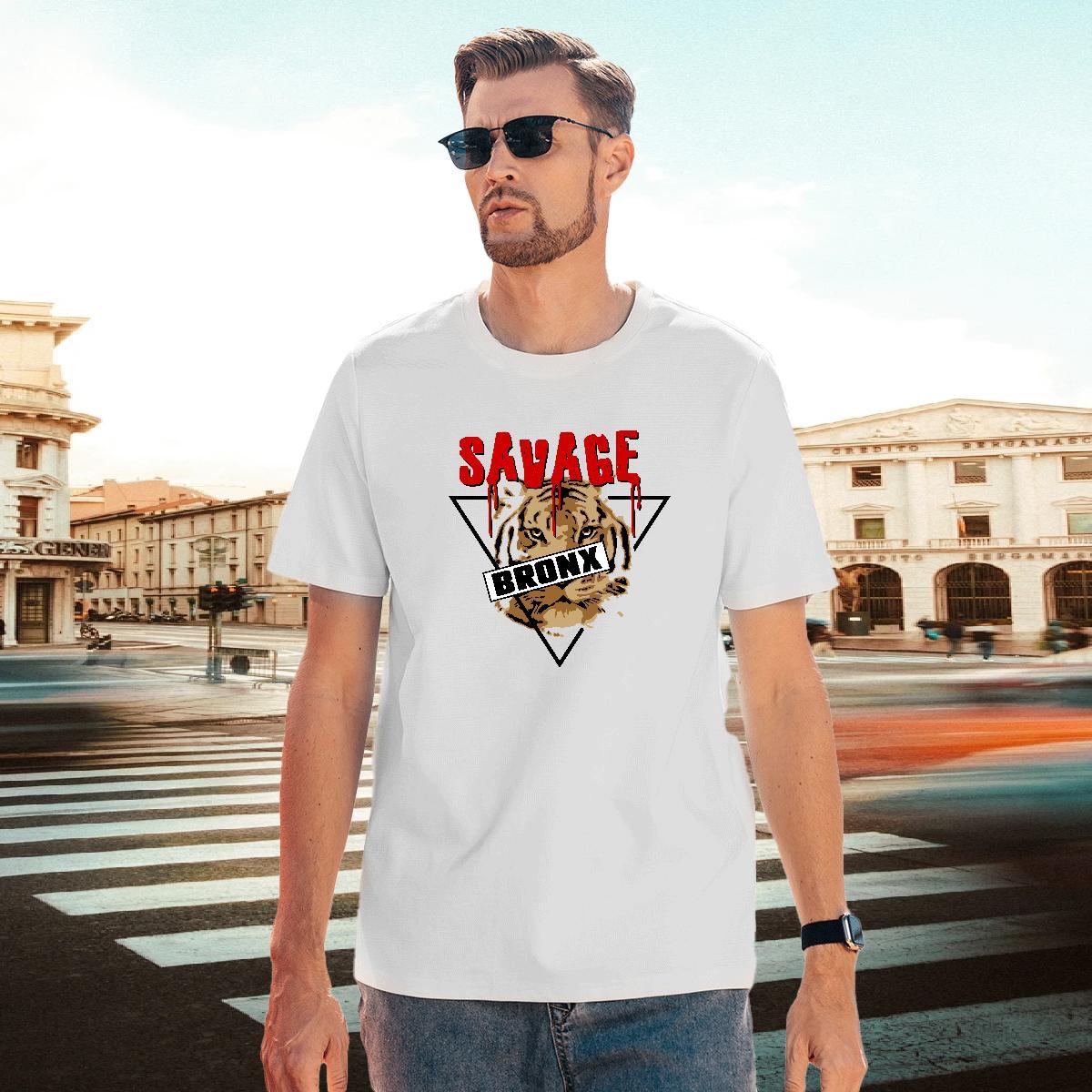 Loose Couples T Shirts Spring Summer 100% Cotton 230g Oversized Breathable Soft tiger T-Shirts for Men Fashion New Clothes