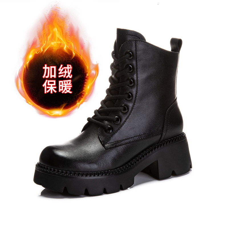 Ddmysports Foam Genuine Leather Short Autumn Winter New Women S Thick Soled Height Increasing Martin For In And Thin Boots OUTDOOR